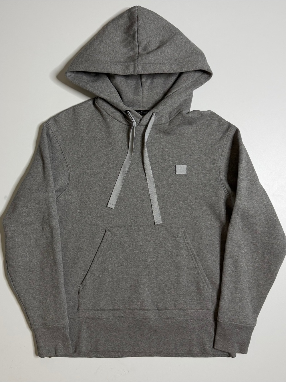 Acne Studios Cotton Ferris Face Long Sleeve Pullover Hoody Mens XS Gray
